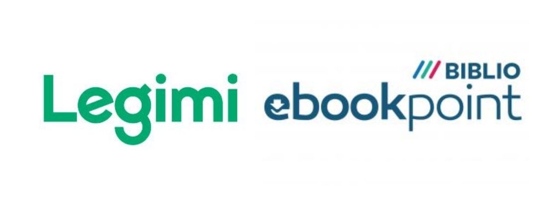 Логотипи точки legimi та biblio для електронних книг